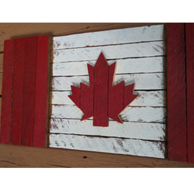 Rustic Canadian Flags
